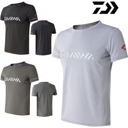 2022 Comfortable Daiwa Men Fishing Clothing Short Sleeve Summer Fishing T-shirt Breathable Quick Dry DAWA Fishing Clothes