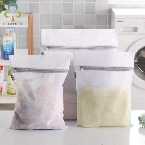 3 Size Zippered Mesh Laundry Wash Bags Foldable Thicken Antideformation Washing Underwear Special Protetive Washing bag DDJ