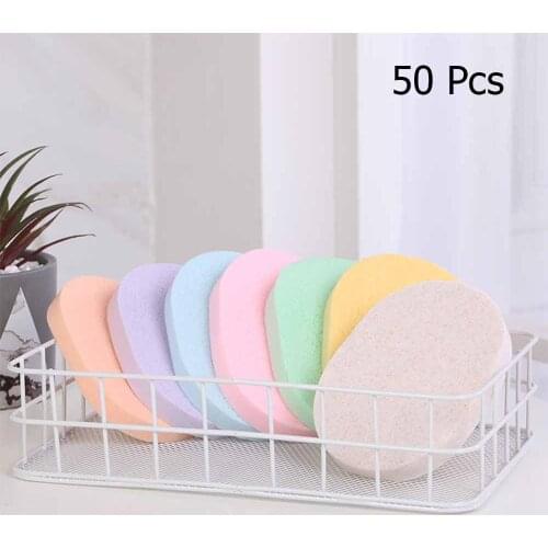 50Pcs Face Wash Sponge PVA Facial Compression Makeup Puff Makeup Remover Cleansing Face Bathing Spa Cleaning Tools