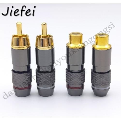50pcs high quality Brass RCA male or RCA female Plug Gold Plated Audio Video Adapter Connector