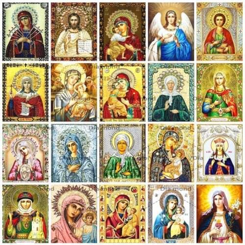 5D DIY Diamond Painting Jesus Cross Religion Art Kits Full Square/Round Diamonds Embroidery Religion Stitch Home Decorations