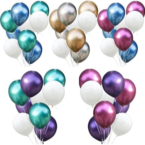 Amawill Metallic Balloon Kit For Birthday Party Wedding Decoration Latex Helium Balloon Happy Birthday Baby Shower And Mermaid