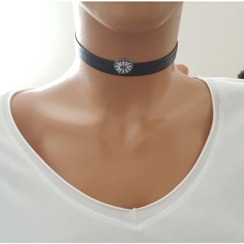 Choker Women Necklace Turquoise 925 Sterling Silver Made in TURKEY