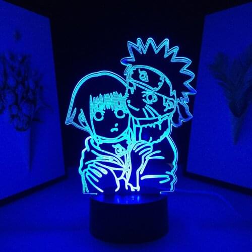 For Child Bedroom Decoratio Birthday Gift Nightlight Manga Acrylic LED Table Lamp Cute Anime Figure 3D Night Light