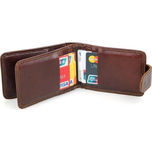 DOLOVE Genuine Leather Business Cards Holders Cards Package Short Style 2 Folds Credit Card Holder RFID
