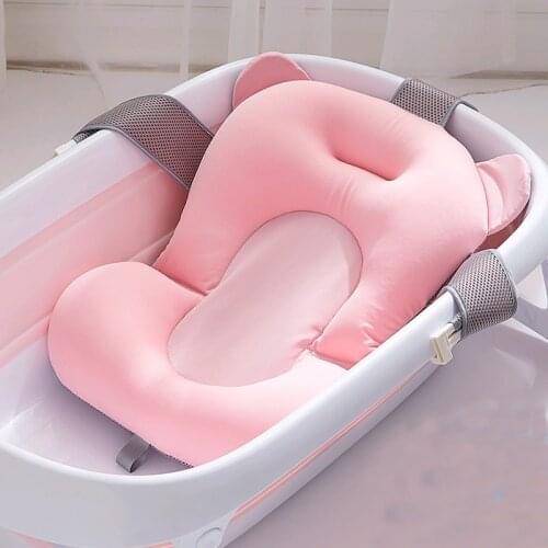 Baby Bath Mat Foldable Bath Tub Pad Chair Newborn Bathtub Pillow Infant Shower Non-Slip Seat Soft Comfort Body Support Cushion