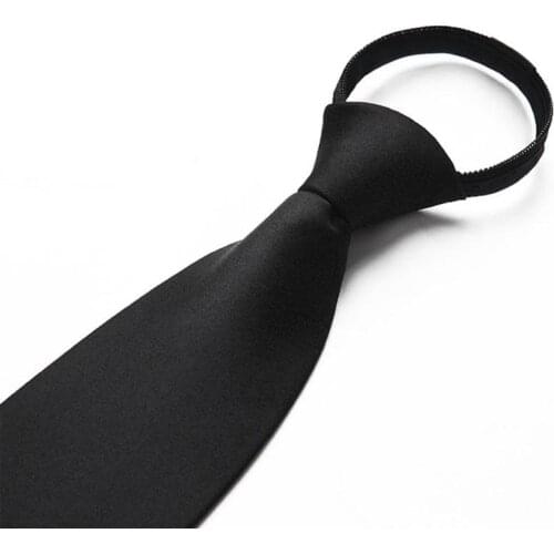 Black Clip On Tie Security Ties For Men Women Doorman Accessories Matte Black Clothing Funeral Steward Necktie Tie Black G5J1