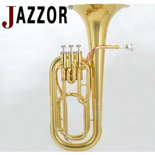 JAZZOR JYBT-E100 Professional baritone B Flat high grade Gold Brass wind instrument with mouthpiece and case
