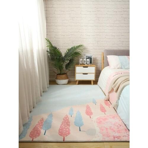 Nordic Ins Style Girl Bedroom Carpet Simple Modern Carpet For Living Room Thick Lamb Velvet Bedside Rug Kids Room Rug Bay Mat