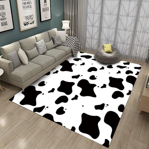Cow Skin Stripes Carpet Printed Flannel Area Rug Room Floor Printed Carpet For Living Bedroom Room Home 2020 Crapet Decorative