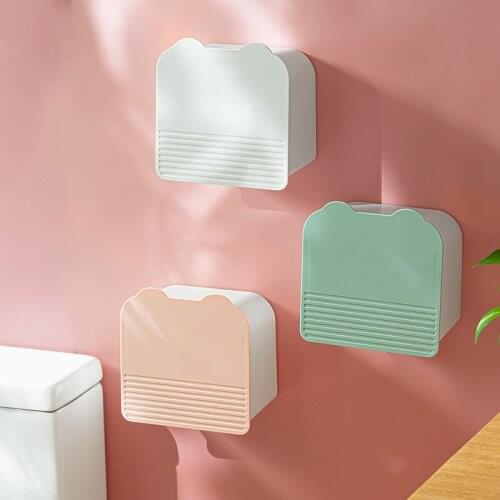Creative Plastic PS Wall Mounted Storage Box Sanitary Napkin Cosmetics Multi-Purpose Flap Grid Sealed Storage Box-ABUX