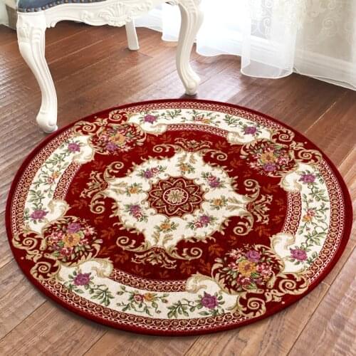 High european round carpet design tessel edge cotton area rug for bedside living room tapetes para casa sala tapis salon