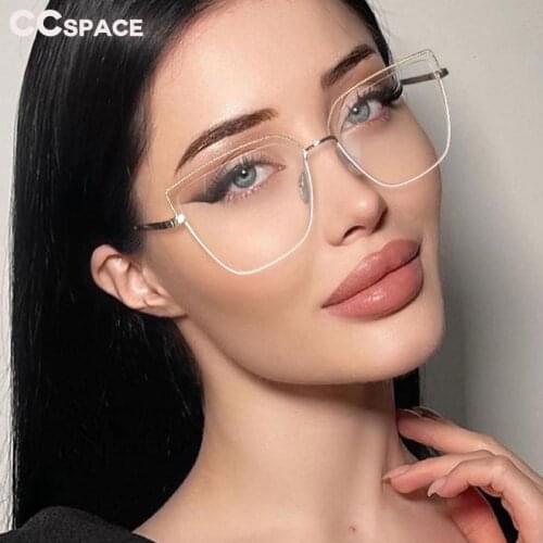 53371 Oversized Metal Anti Blue Light Glasses Frame Spring Legs Men and Women Optical Fashion Computer Eyeglasses