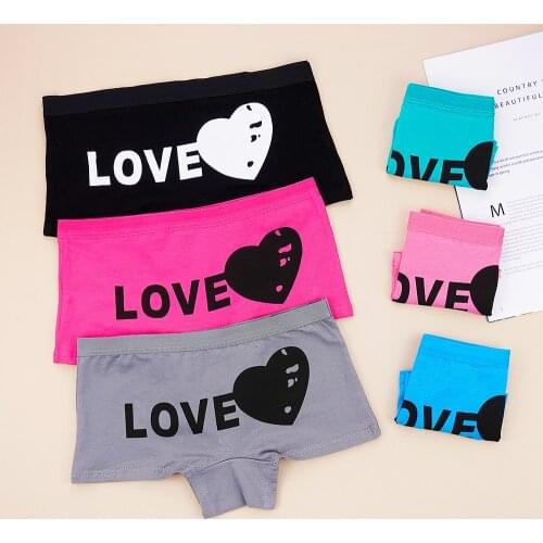 6 Pcs Lot Underwear Women Boyshort Fashion Letter Printed Cotton Panty Wholesale Ladies Underwear Women Fashion Boxers Panties