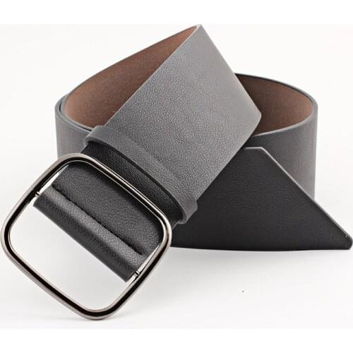 New Style 103*6.5cm Ladies Hot Sale Trend Fashion Alloy Square Buckle Wide Belt Windbreaker Personality With Pin Buckle Belt