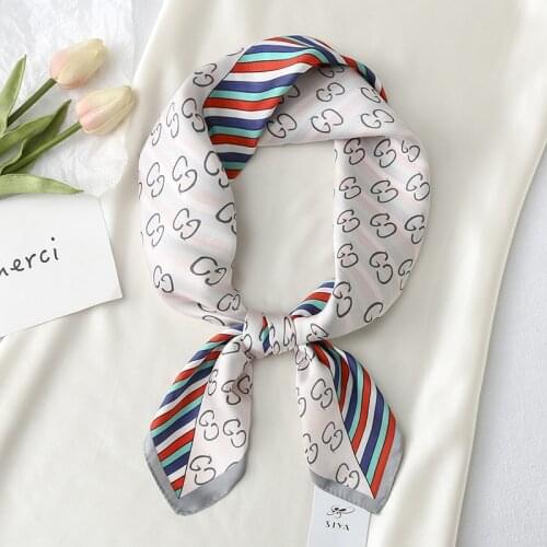 2021 New Style 70cm Small Square Scarf Silk Scarf Lady Scarf Professional Bib Fashion Scarf Color Matching Printed Shawl