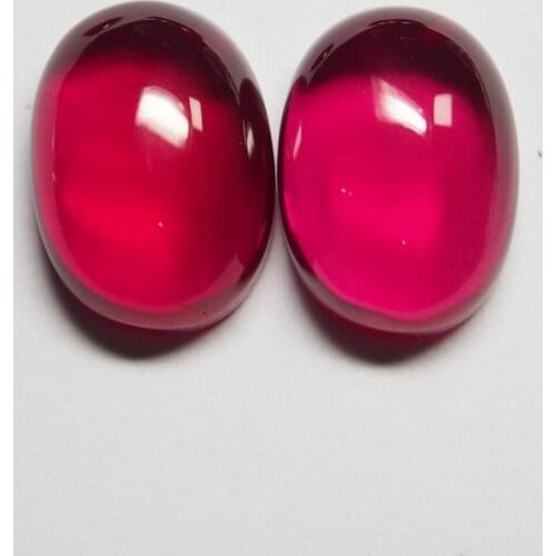 Flatback Cabochon Ruby Corundum Oval 4x6mm To 25x35mm Size Loose Gemstones