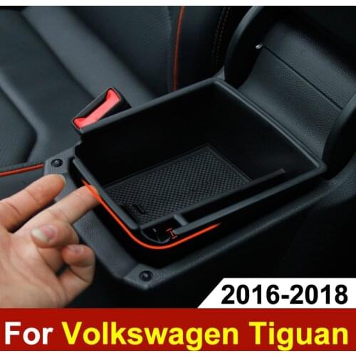 For VW Tiguan Car Armrest Center Storage Box Container Glove Organizer Holder Case For Volkswagen VW Tiguan mk2 Accessories