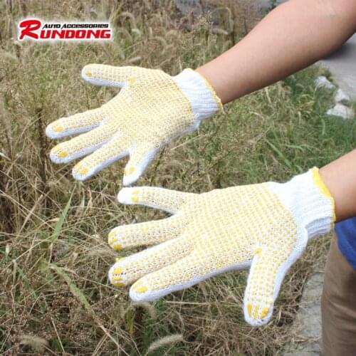 Rundong dot-point glue PVC labor protection gloves anti-skid wear-resistant plastic gloves labor protection