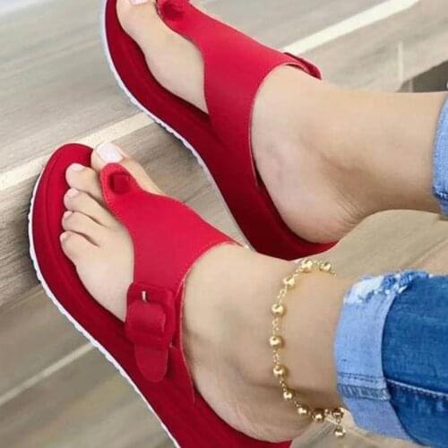 Womens Sandals Summer 2021 Vintage Wedge Shoes Womens Buckle Strap Thick Bottom Flats Platform Sandals Female Shoes