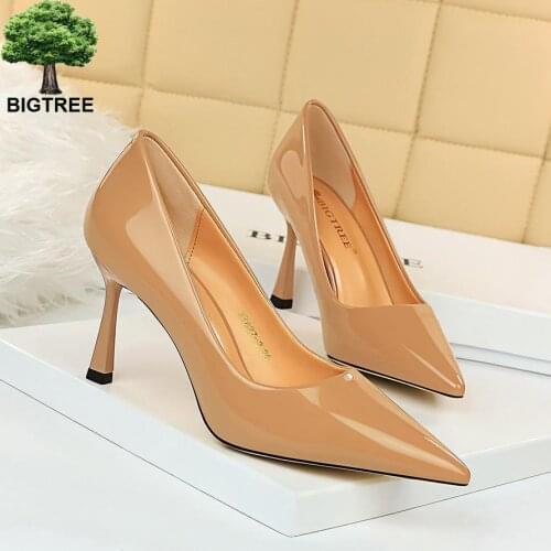 BIGTREE Women High Heels Female Shoes Classics Basic Women Pumps Pointed Toe Slip On Thin Shoes Autumn New Arrival
