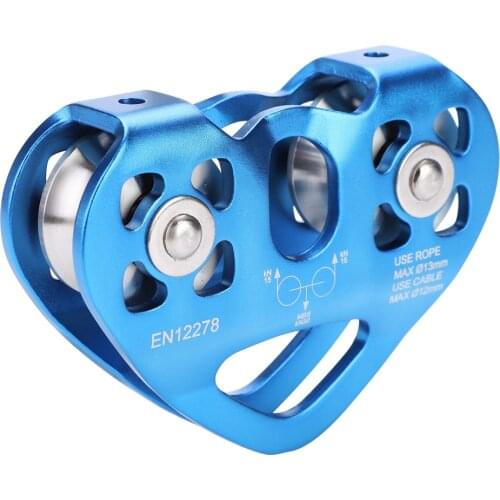 30KN/ 6700 Outdoor Double Pulley Zip Line Cable Trolley Outdoor Rock Climbing Rescue Dual Pulley Zip Line Outdoor Climbing Tool