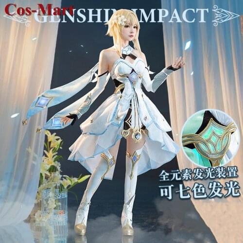 Hot Game Genshin Impact Lumine Cosplay Costume Fashion Traveller Combat Uniform Suits Female Role Play Clothing S-L