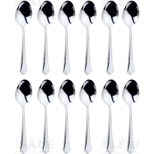 High Quality 12pcs Stainless Steel Teaspoon Surface Polished Coffee Tea Spoon Dozen Kitchen Spoons 13.3CM For Tea Coffee Cup