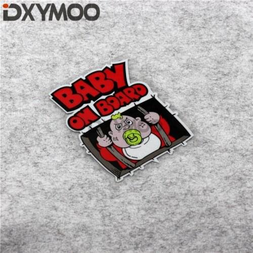 Funny Warning Car Window Stickers Nipple BABY ON BOARD Locked Reflective Decals 120x90mm