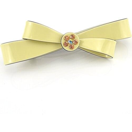 Simple Made well Hair Accessories Middle Bowknot Acrylic Barrette Hair Clip Candy Colors Skinny Barrette