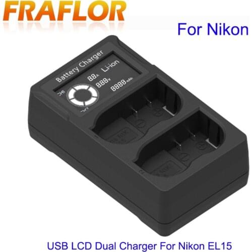LCD Display Dual Ports Charger Support Battery Status Display For Nikon El-15 Digital Camera USB Port Digital Camera Charger