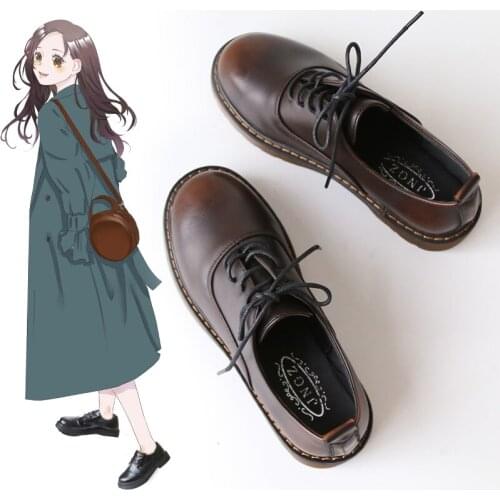 British Martin shoes female Harajuku thick bottom soft sister ins small leather shoes female tide college style jk uniform shoes