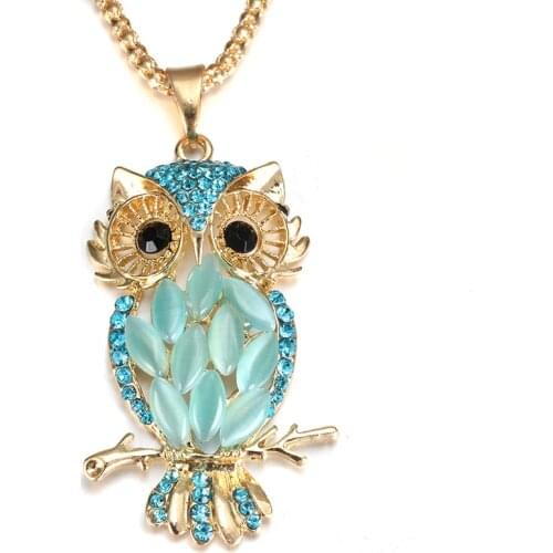 MODKISR Hollow Golden Zircon Lady pendant Box Owl Aromatherapy Locket Essential Oil Diffuser Magnetic Opening Necklace Jewelery