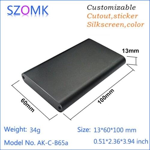 1 piece, 13*60*100mm szomk aluminum project box enclosures for electronics hot sales extrusion pcb control box diy aluminum case