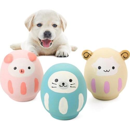 1pc Latex Pet Toy Cartoon Cute Animal Shape Squeeze Pet Squeaky Toy Dog Bite Toys Dog Chew Toys Pet Supplies