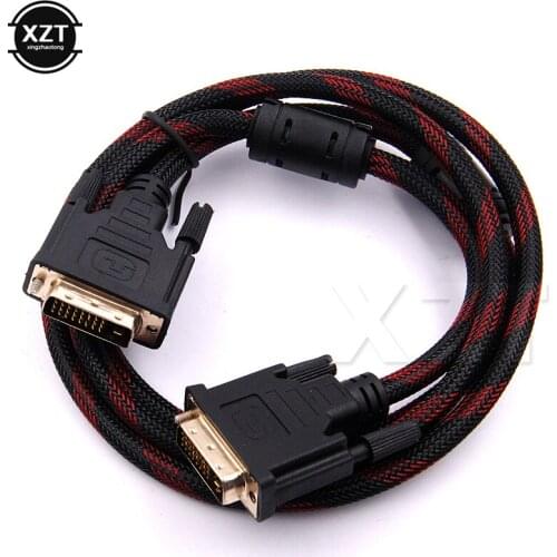 1pcs DVI D 24 1 Pin Dual Link HD 1080P TV To DVI Cable for Monitor Computer Television 1.5m Male Gold plated Adapter