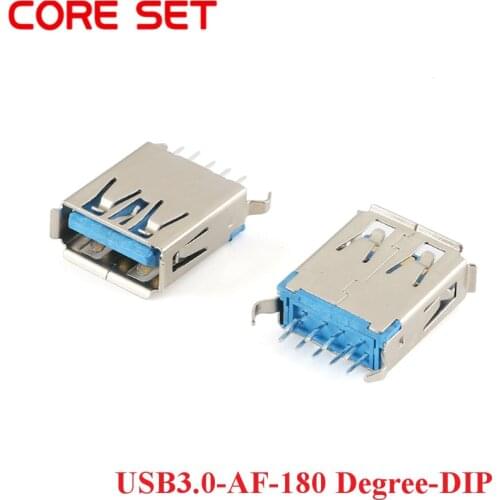 10PCS USB 3.0 Type A Connector Socket High Speed Data Transmission USB 3.0 Jack Female 180 Degree Vertical AF Type USB