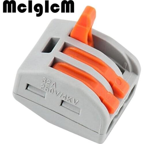 100pcs Universal building wire connector terminal blocks PCT-213 3 pin fast terminal plug AWG 28-12