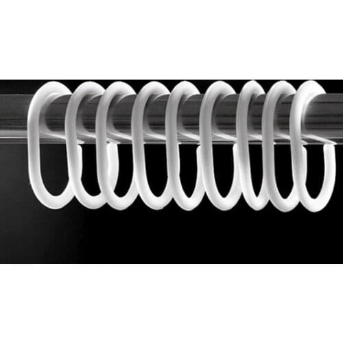 12Pcs/lot Plastic C Shape Bath Drape Shower Ring Bendable Bathroom Curtain Hooks Wholesale