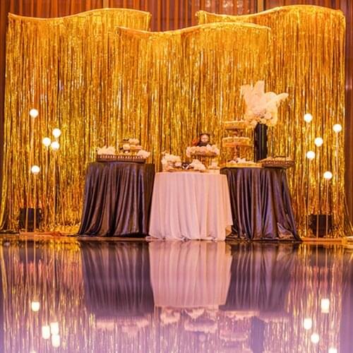 1x2m Tinsel Shimmer Foil Door Curtain Foil Fringe Tinsel Curtain Tassel Garland Wedding New Year Halloween Christmas Decoration