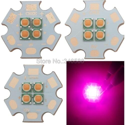 5pcs 3V / 6V / 12V Epileds 3535 4LEDs 4Chips 4-18W High Power LED Emitter 380nm - 840nm Full Spectrum with 20mm Copper PCB