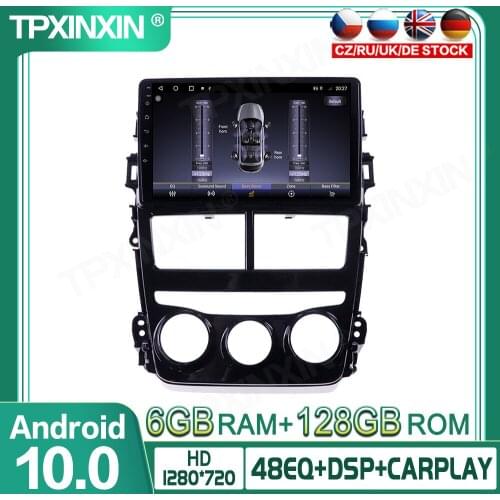 6+128G Android 10 For Toyota Yaris Vios 2017-2020 Car Multimedia Player GPS Navigation Headunit Radio Audio Stereo Tape Recorder