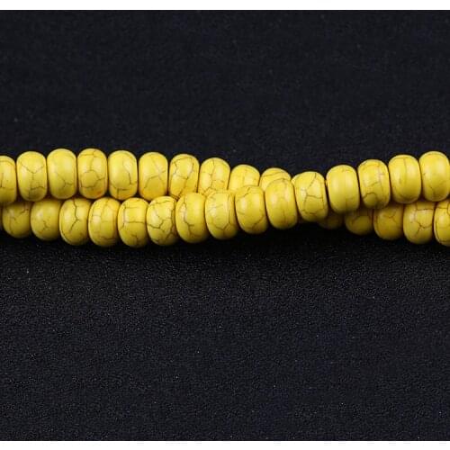 7*12mm Dyed Yellow Turquoise Loose Gemstone Beads