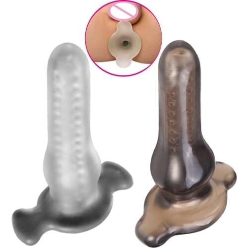 Sexy Silicone Anal Sex Toys for Men Gay Soft Hollow Butt Plug Male anal Masturbator Penis Sleeve Adult Anus Dilator Sex products