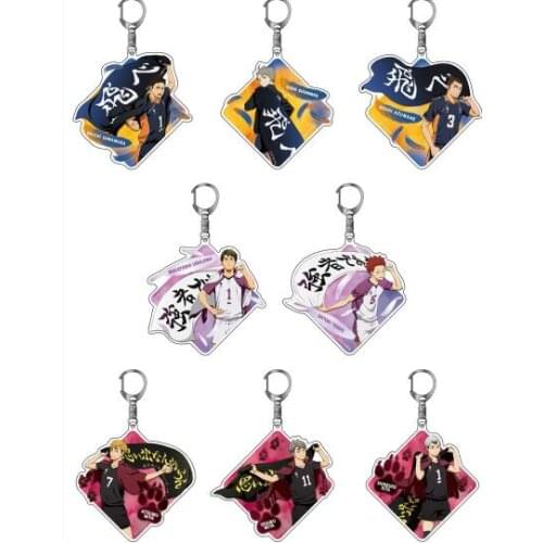 Anime Haikyuu!! Cute Acrylic Keychain Pendant Toy Keyring Cosplay Kageyama Tobio Hinata Shoyo Oikawa Tooru Daichi Sawamura NEW