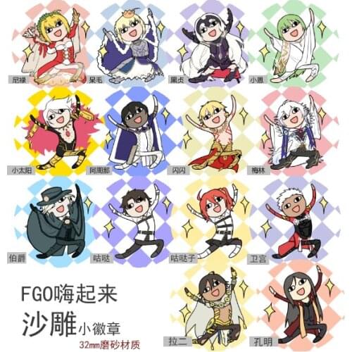 Anime Fate/Apocrypha Jeanne d'Arc Merlin Cute Badge Button Brooch Pins medal Collection Badge Decor Birthday Gifts Cosplay