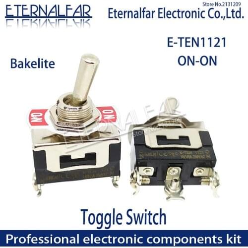 Bakelite E-TEN1121 High end Quality Silver Contact SPDT 12MM 15A 250V AC ON-ON 3Pin Reset Rocker Toggle Slide Switch Waterproof
