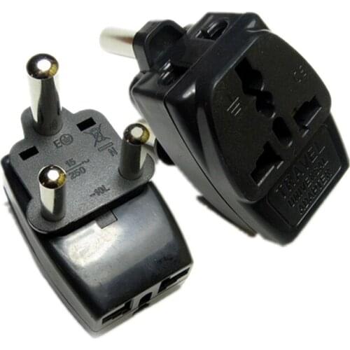 Type M Large 15 amp BS 546, 2 Port Multi Outlet Black Color 1 TO 3 EU AU USA PLUG 16A South Africa Travel Adapter