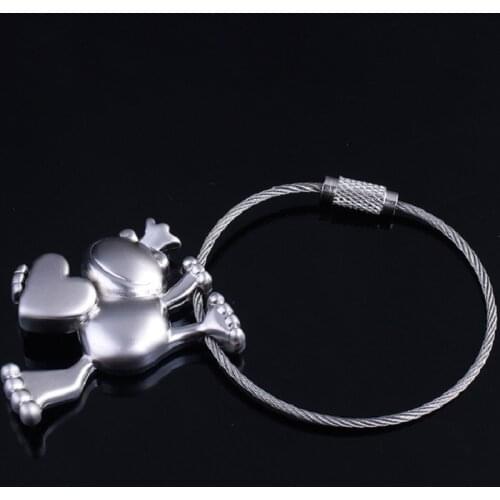 Frog keychain cute key ring for women The Frog Prince key chain key holder wire rope keychain portachiavi llaveros bag charm