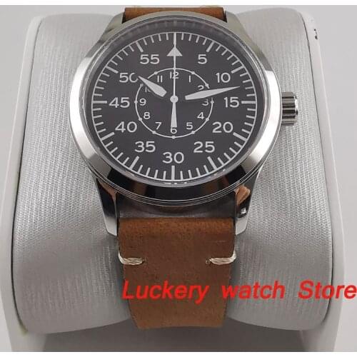 42mm mens watch black sterile dial White mark with luminous display sapphire glass Automatic watch-CA51